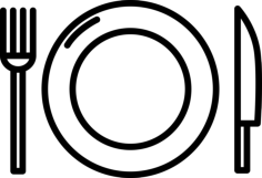 Plate And Utensils Top View Svg Line Art, Free Vectors File